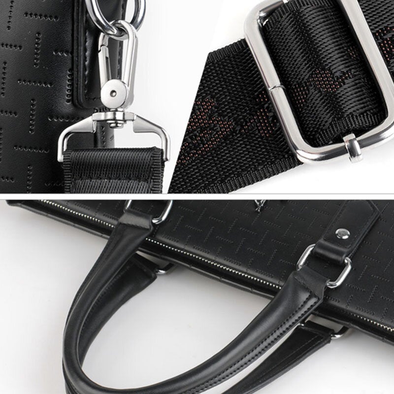 Men's Vintage Waterproof 15.6" Laptop Bag - Multifunction PU Leather Briefcase & Shoulder Bag