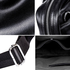 Men Artificial Leather Business Casual Briefcase Large Capacity Multifunctional Handbag Shoulder Messenger Bag