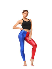 Women's Faux Leather Mid Waist Sporty Causal Vacation High Elasticity Pants