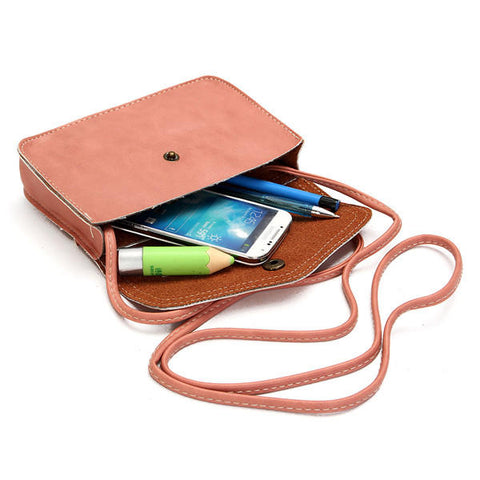 Women Hasp Mini Shoulder Bags PU Leather Phone Case Crossbody