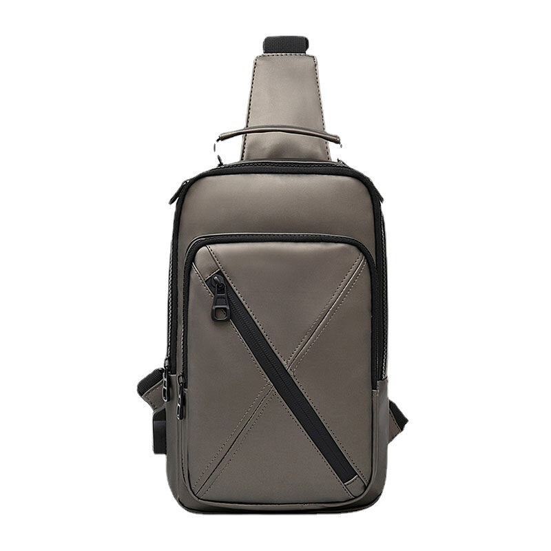 Men Polyester Multi-carry Medium Capacity With USB Charging Chest Bag Shoulder Bag