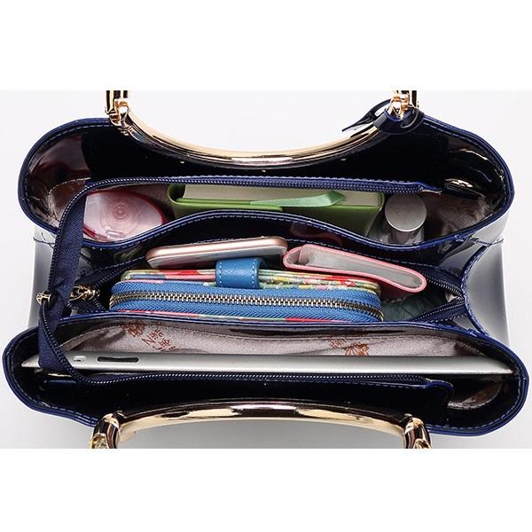 Women High Quality Patent Leather Elegant Handbag