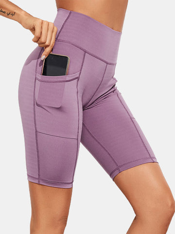 Solid Color Pocket Slim Hip Lift Yoga Leggings