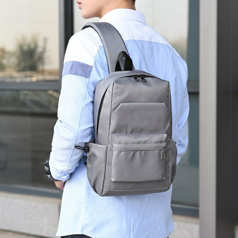 Men's Large Capacity Oxford Crossbody Chest Bag with Multi-Pockets