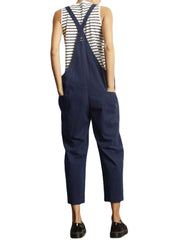 Women Sleeveless Cross Back Overalls Jumpsuit with Pockets