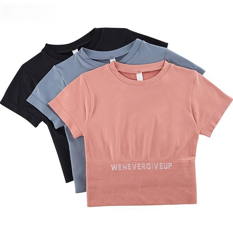Stylish Breathable Women's Short Sleeve Cropped Tops