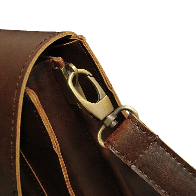 Men PU Leather Multi-Pocket Handbag Business Bag Laptop Bag Shoulder Bag