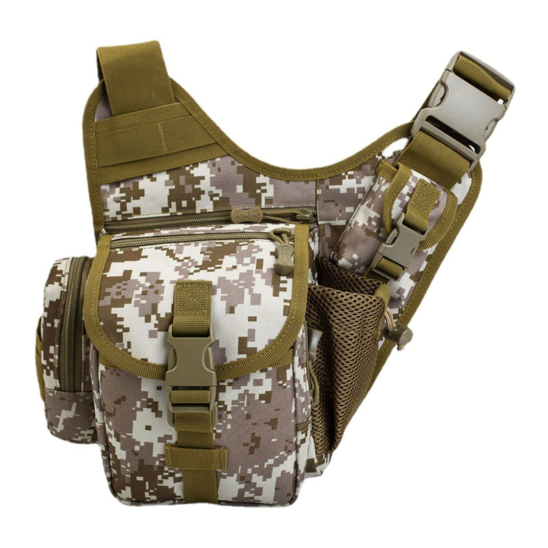 Men's Camo Waterproof Oxford Crossbody Saddle Bag for Outdoor Riding & Sports