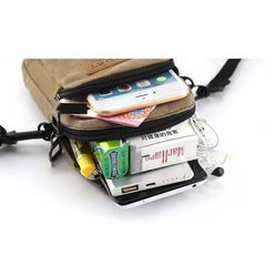 Universal Waterproof Multifunctional Men's Canvas Shoulder Bag For Phone Key