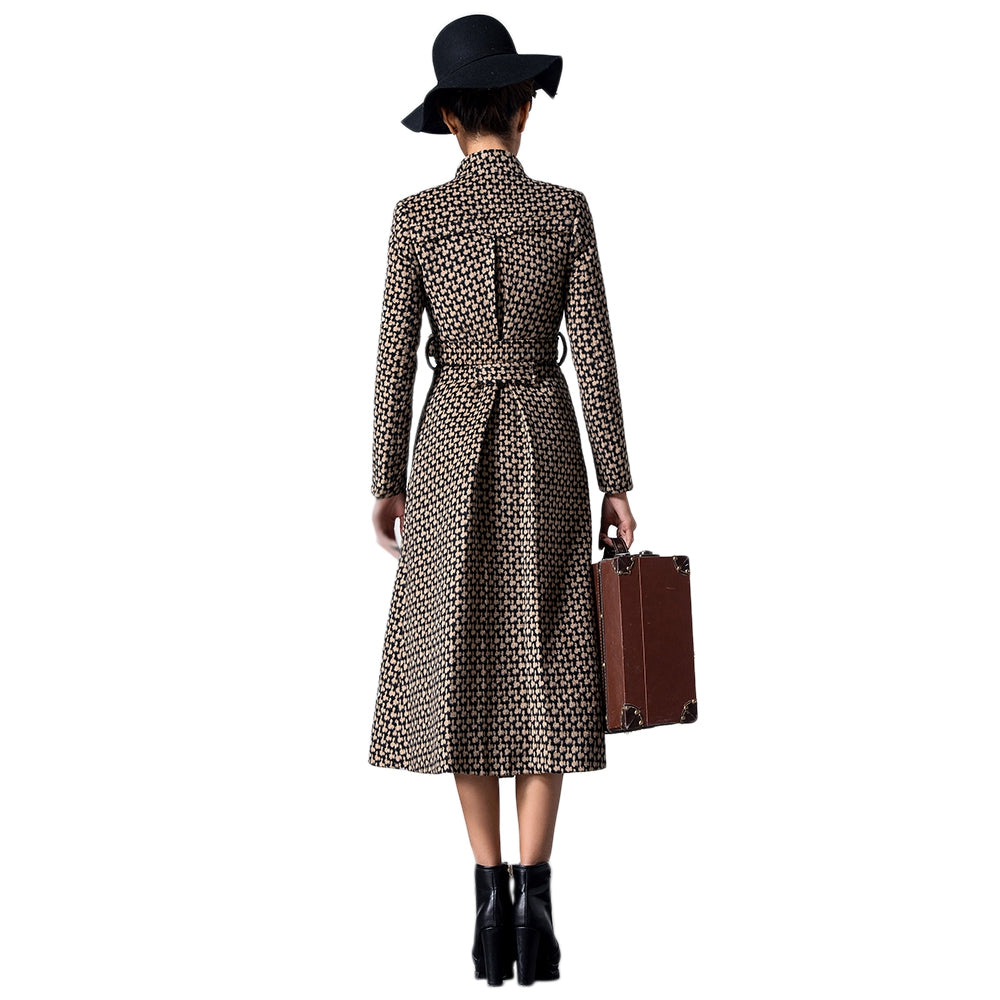 Stand-up Collar Coat with Belt