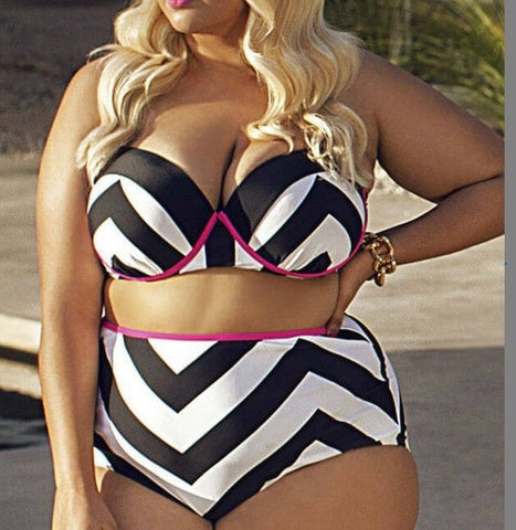 New Womens Bikini Set High Waist Padded Bra Swimwear Swimsuit Bathing Suit Plus Size 2Xl 3Xl 4Xl 5Xl