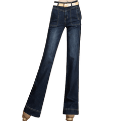 Elastic High Waist Pants Trousers Long Jeans - Sheseelady