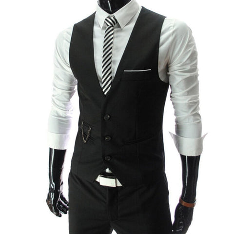 Vestes For Men Slim Fit Casual Sleeveless Formal Business Jacket