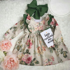 Newborn Infant Baby Girl Floral Long Sleeve Party Dress