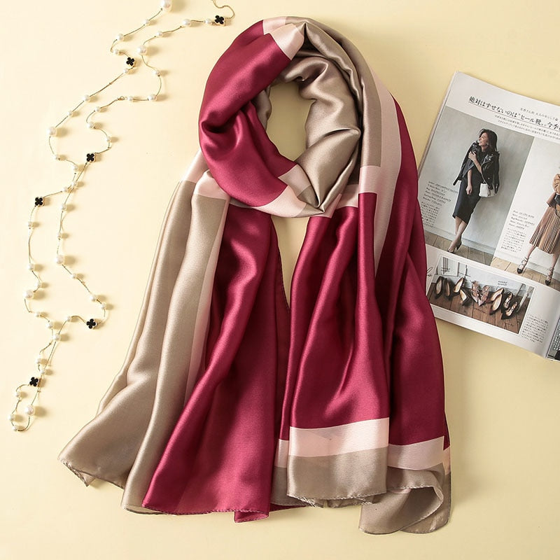 2019 Luxury Brand Soft Silk Foulard Summer Women Scarf - Sheseelady