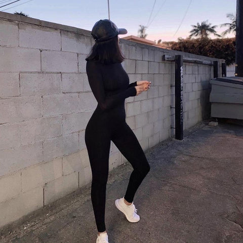 Stylish Hot Girls' Long Sleeve Jumpsuit For Fitness