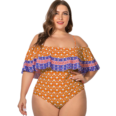 Sexy Women's Ruffle Swimsuit One Piece Plus Size