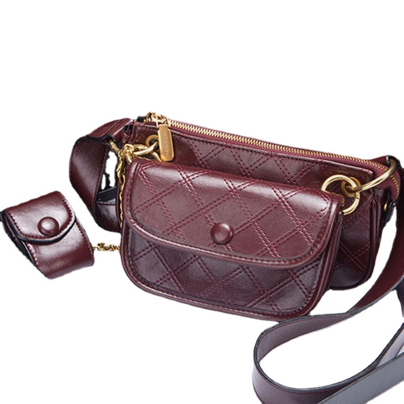 Women Fashion 3Pcs Argyle Solid Shoulder Bag Crossbody