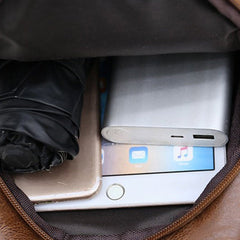 Men's Retro PU Leather Business Chest Bag with USB Charging
