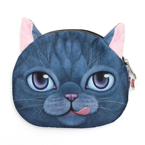 Women Cute Cartoon Cat Head Pattern Shoulder Bag Chain Cross Body