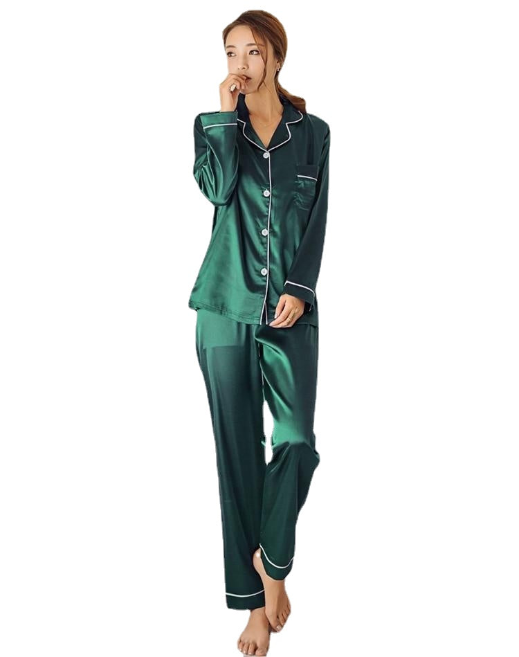 Women's Silk Satin Sleepwear Set - Couple's Two-Piece Pajamas