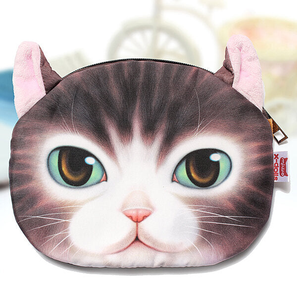 Women Cute Cartoon Cat Head Pattern Shoulder Bag Chain Cross Body