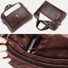 Men's Genuine Leather Multi-Function Retro Large Capacity Shoulder & Crossbody Bag