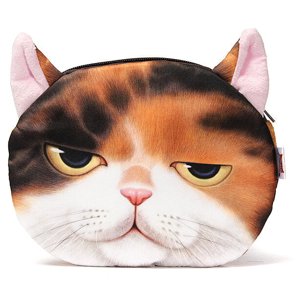 Women Cute Cartoon Cat Head Pattern Shoulder Bag Chain Cross Body