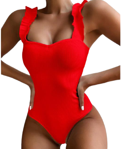 Vintage Sexy Ladies' Ruffled Push Up Swimsuit