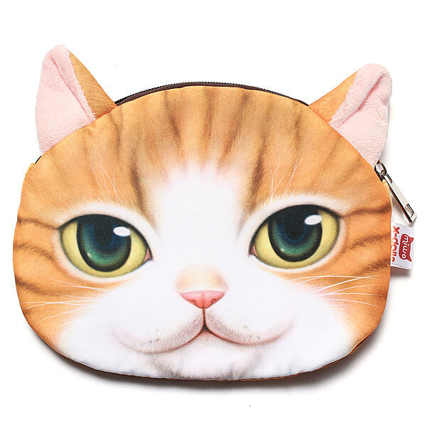 Women Cute Cartoon Cat Head Pattern Shoulder Bag Chain Cross Body