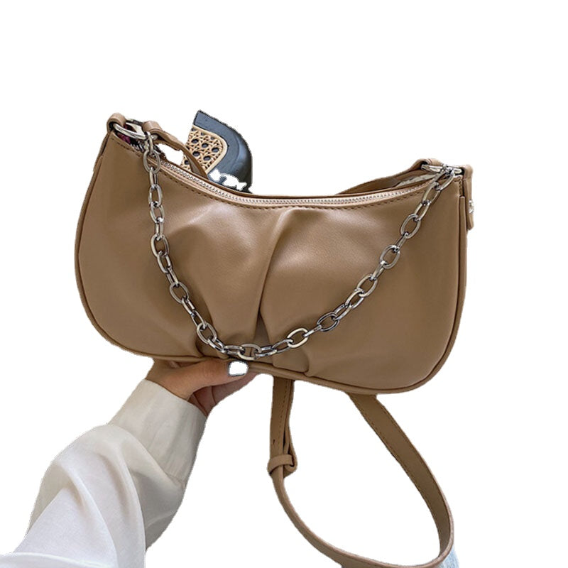 Women Solid Fashion Chains Satchel Shoulder Bag Crossbody