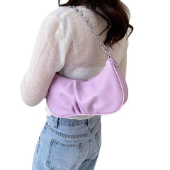 Women Solid Fashion Chains Satchel Shoulder Bag Crossbody