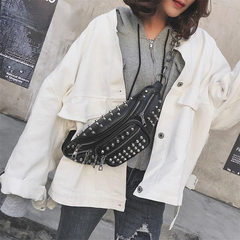 Trendy Rock Punk Style Cool Women's Rivets Waist Packs