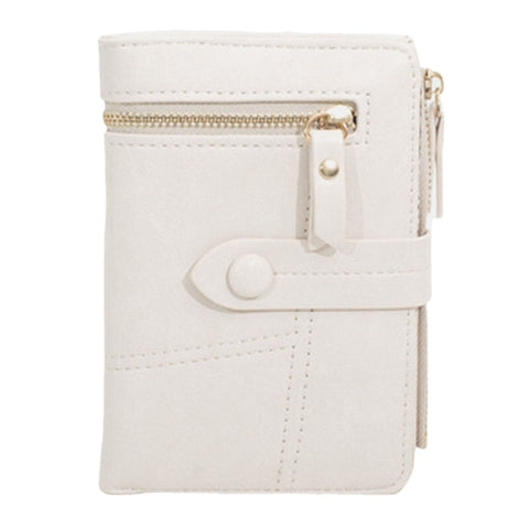 Women PU Leather Elegant Multiple Card Short Wristlet Wallet Multi-funciton Tri-fold
