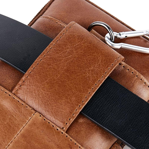 Croc Embossed Leather Phone Pouch Belt Bag for Men - 6in Hip Bum Bag