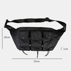 Men Women Fashion Multi-pocket Light Weight Shoulder Bag Crossbody