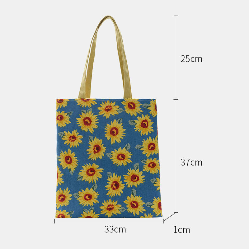 Women Dotted Daisy Printed Tote Bag Handbag Shoulder