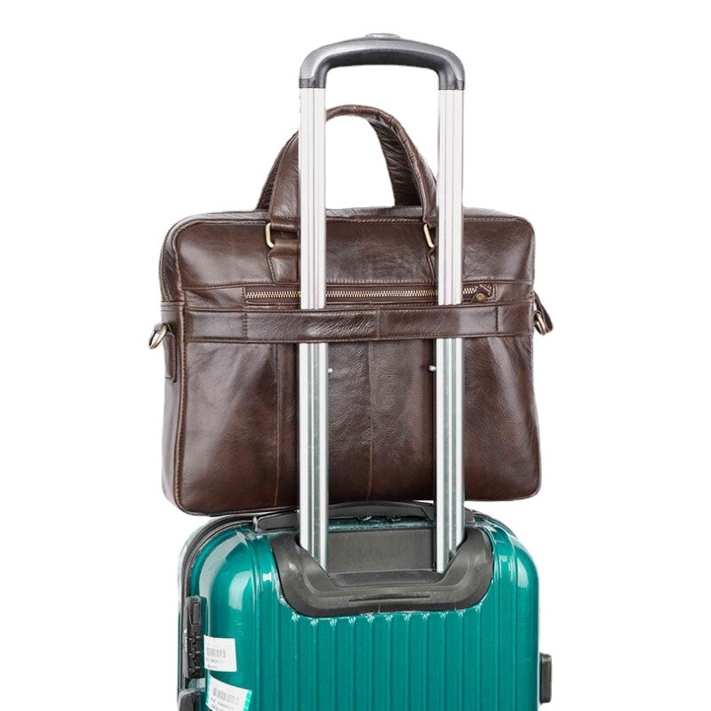 Men's Genuine Leather Multi-Function Retro Large Capacity Shoulder & Crossbody Bag