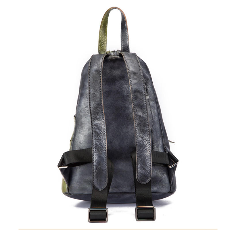 Women Retro Genuine Leather Vintage Craft Hand-brushed Backpack