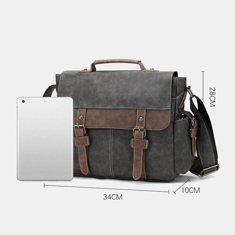 Men's PU Leather Crossbody Bag - Large Capacity, Multi-Pocket, Casual Fashion Messenger Handbag