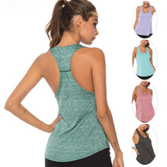 Stylish Anti-Shrink Ladies' Sleeveless Racerback Yoga Tank Tops