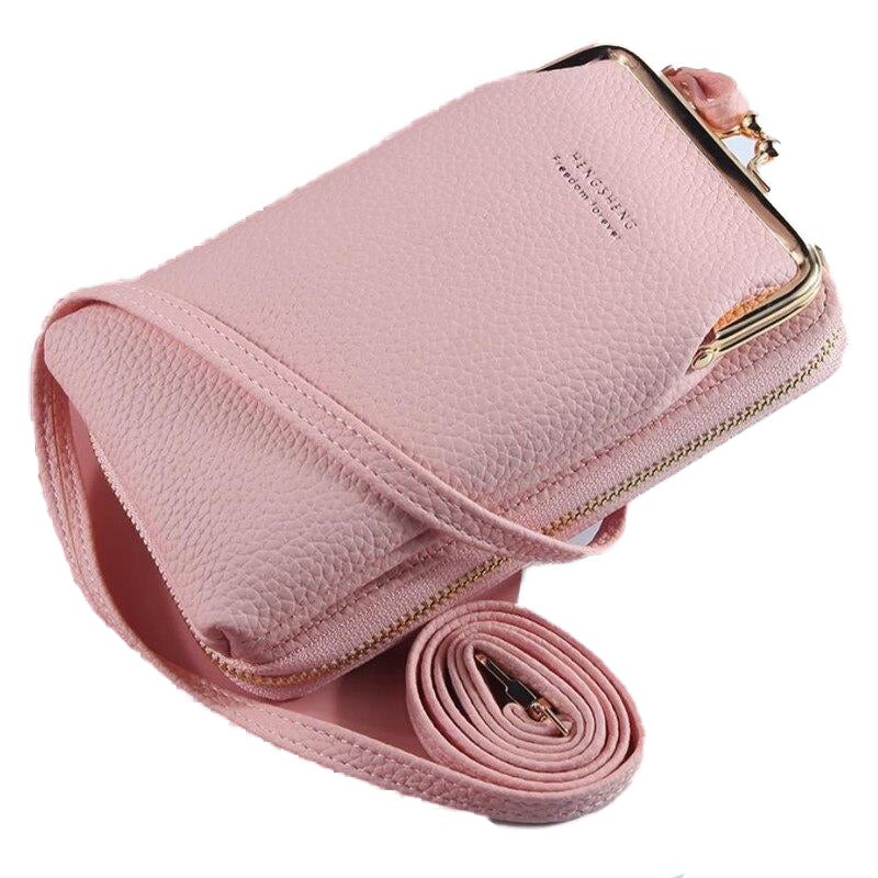 Portable MINI Women's Leather Crossbody Bag For Phon Coin Card