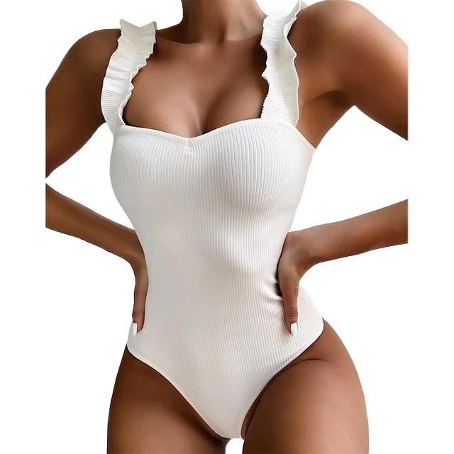 Vintage Sexy Ladies' Ruffled Push Up Swimsuit