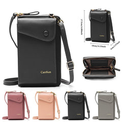 Women Artificial Leather Stylish Brief Interior Compartment Crossbody Bag Portable Cell Phone