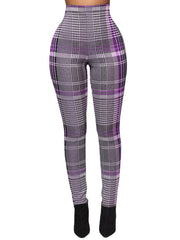 Women's Cotton High Waist Basic Casual Daily Outdoor Plaid Pants