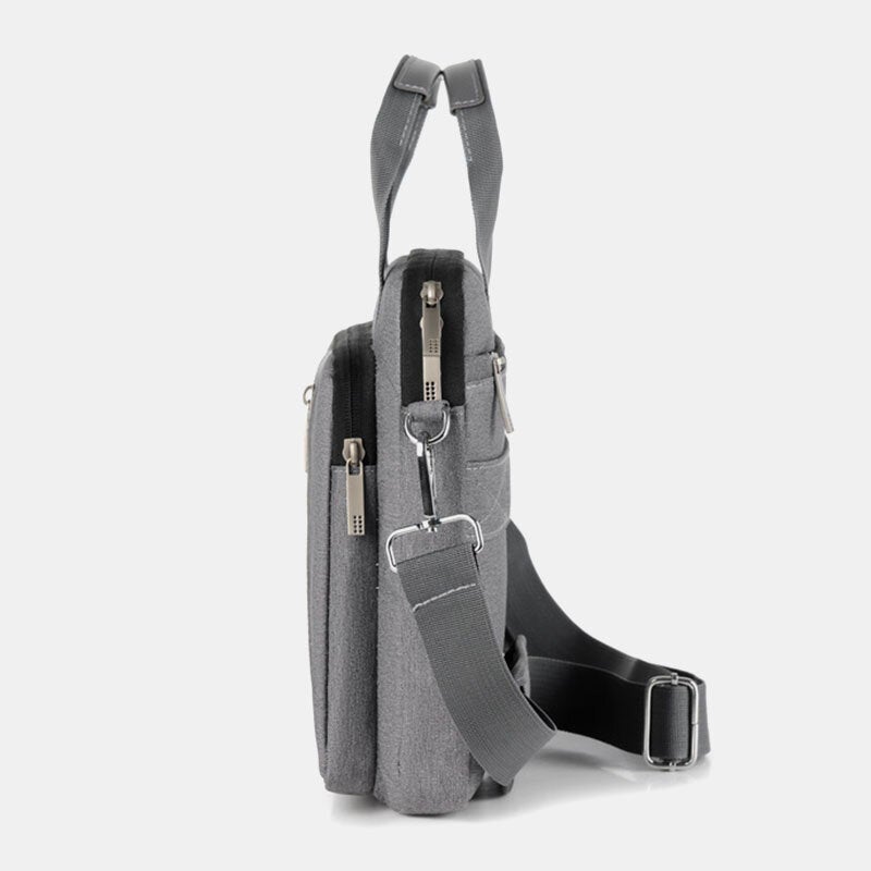 Men's Nylon Shockproof Waterproof Laptop Briefcase - Teacher Crossbody Shoulder Bag