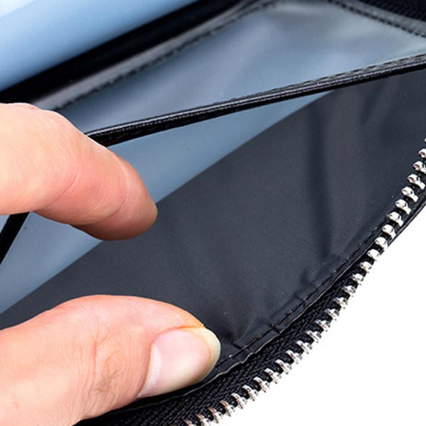 RFID Leather Card Holder Wallet for Men & Women - Large Capacity, Casual Zipper Design
