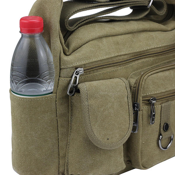 Men's Large Canvas Messenger Bag - Casual Travel Crossbody