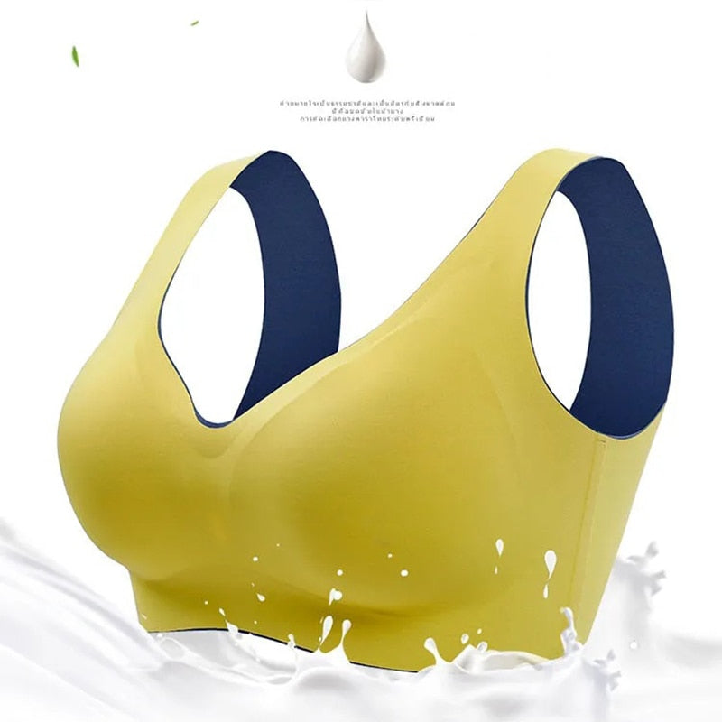 Breathable Shock-proof Women's Seamless Push Up Latex Bra