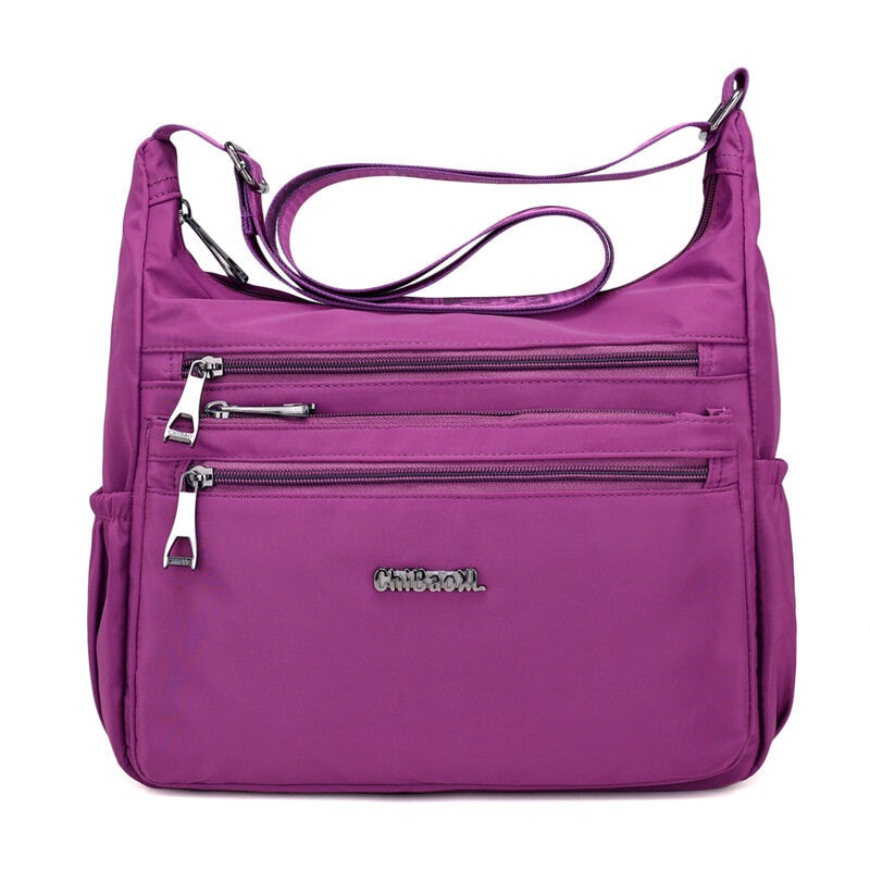 Women Nylon Light Shoulder Bags Multi Pockets Waterproof Crossbody Bag